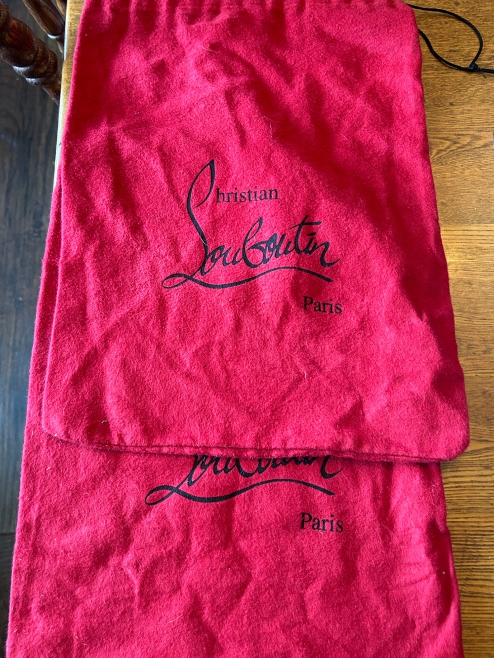 Christian Louboutin Red Drawstring Dust Bags (Pair)